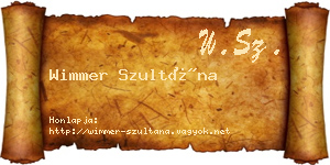 Wimmer Szultána névjegykártya